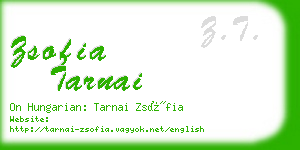 zsofia tarnai business card